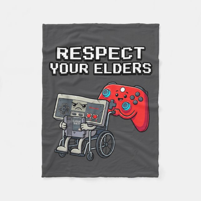 Couverture Polaire Respect Your Elders Retro Gaming Funny Gamer Contr (Devant)