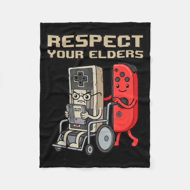 Couverture Polaire Respect Your Elders Retro Gaming Funny Gamer Contr (Devant)