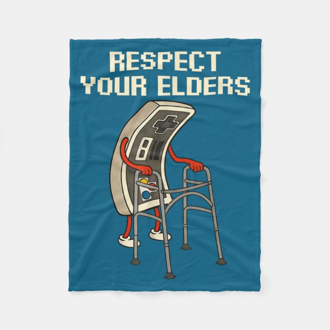 Couverture Polaire Respect Your Elders Retro Gaming Funny Gamer Contr (Devant)
