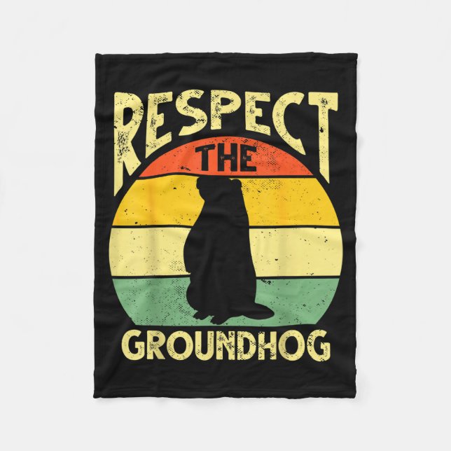 Couverture Polaire Respecter la conception de marmotte de groundhog  (Devant)