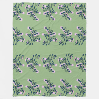 Couverture Polaire Ressorts floraux vert clair