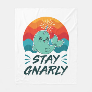 Couverture Polaire Restez Gnarly mignon Narwhal Narwhal Amover