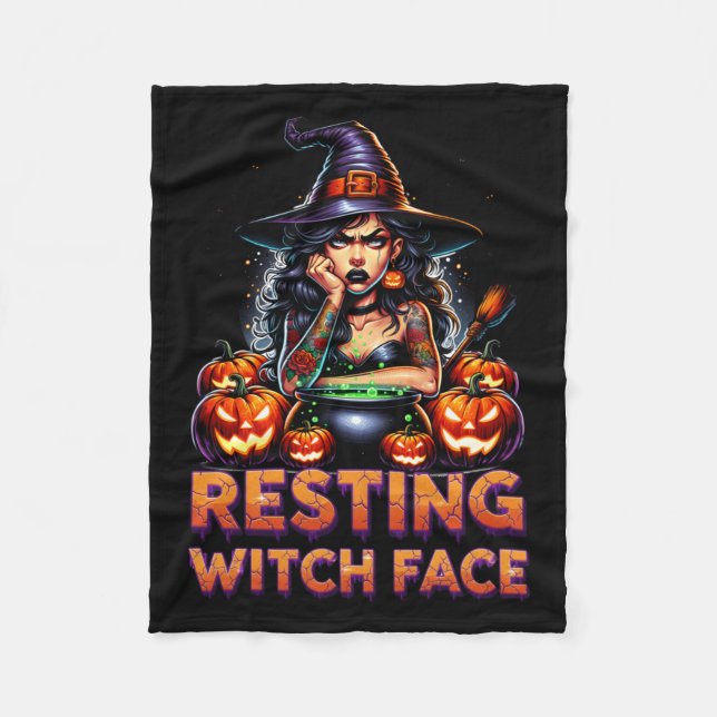 Couverture Polaire Resting Witch Face Funny Sarcastic Halloween Rude  (Devant)