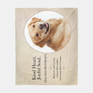 Couverture Polaire Retriever doré Âme joyeuse Cœur gentil