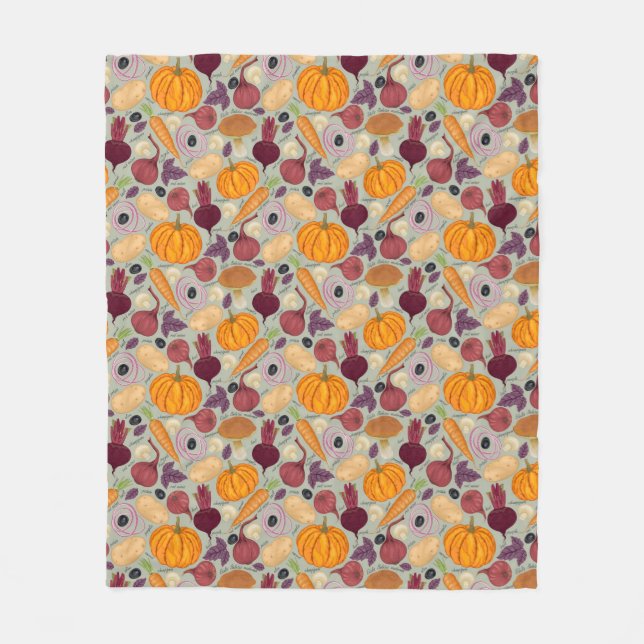 Couverture Polaire Rétro arrière - plan des légumes frais (Devant)