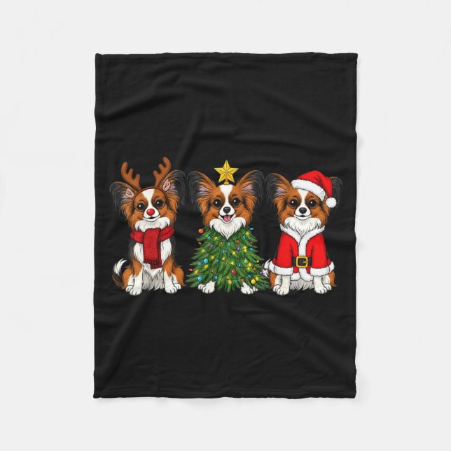 Couverture Polaire Retro Christmas Pallon Dog Lover Santa Reindeer  (Devant)