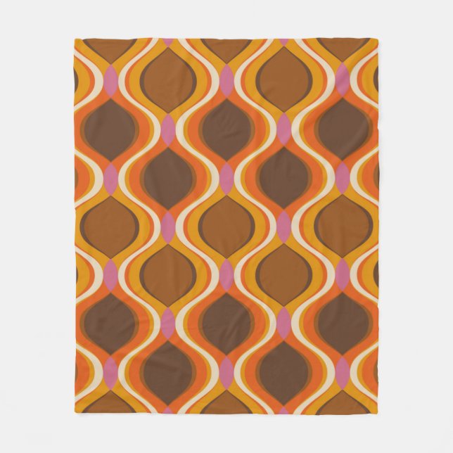 Couverture Polaire Retro courbe sans couture motif. wallp style les a (Devant)