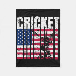 Couverture Polaire Retro Cricket American Flag Design 