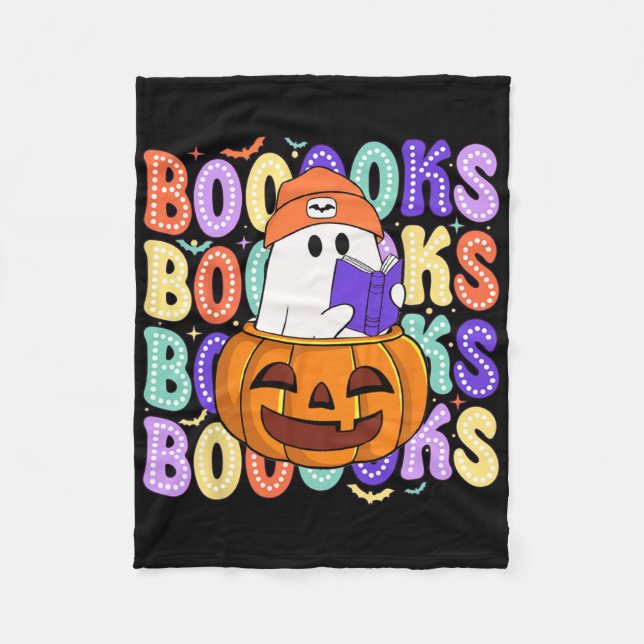 Couverture Polaire Retro Cute Ghost Enseignant Halloween Librairie Li (Devant)