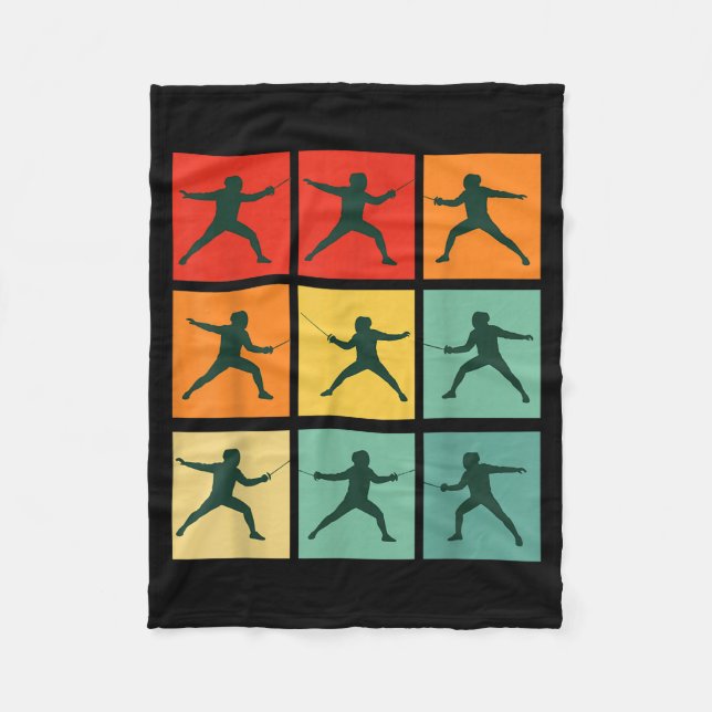 Couverture Polaire Retro Fencing For Christmas Srty Fencer Athlete  (Devant)