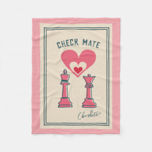Couverture Polaire Retro Fun Valentine's Day cadeaux Checkmate Chess