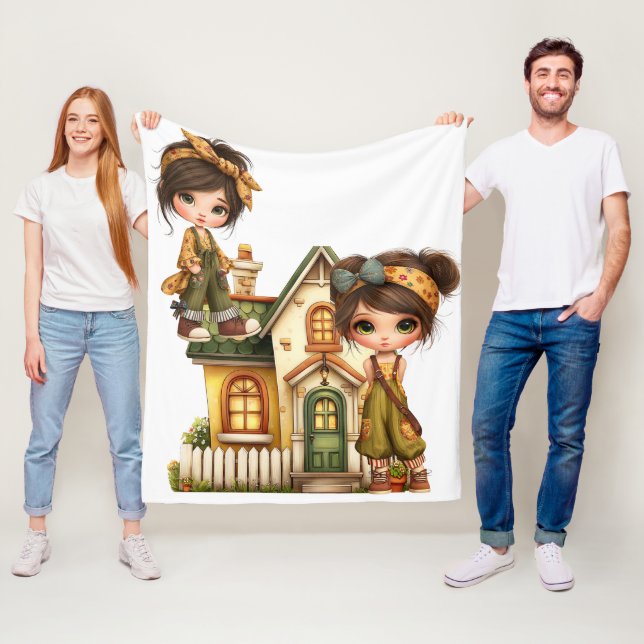 Couverture Polaire Retro Girls Baby Blanket (En situation)