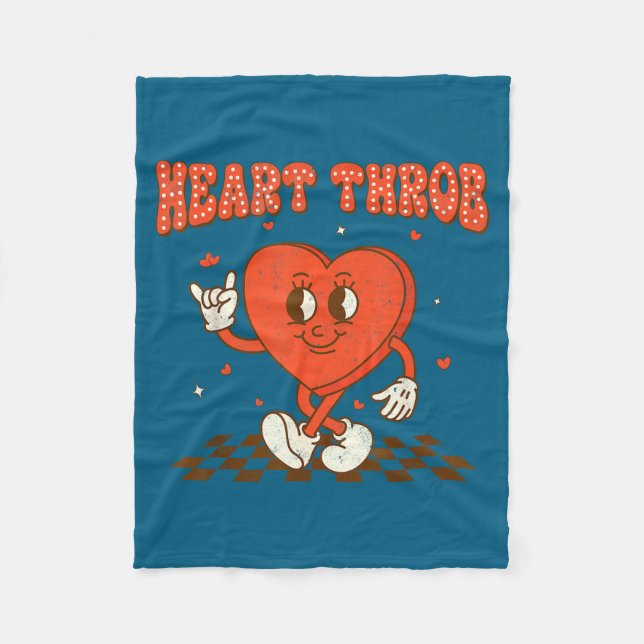 Couverture Polaire Retro Groovy Heart Throb Valentines Day Toddlers B (Devant)