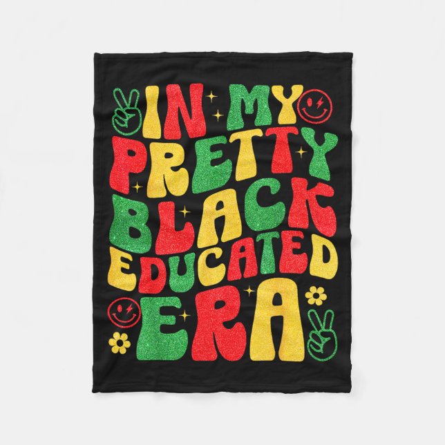 Couverture Polaire Retro Groovy In My Pretty Black Educated Era Black (Devant)