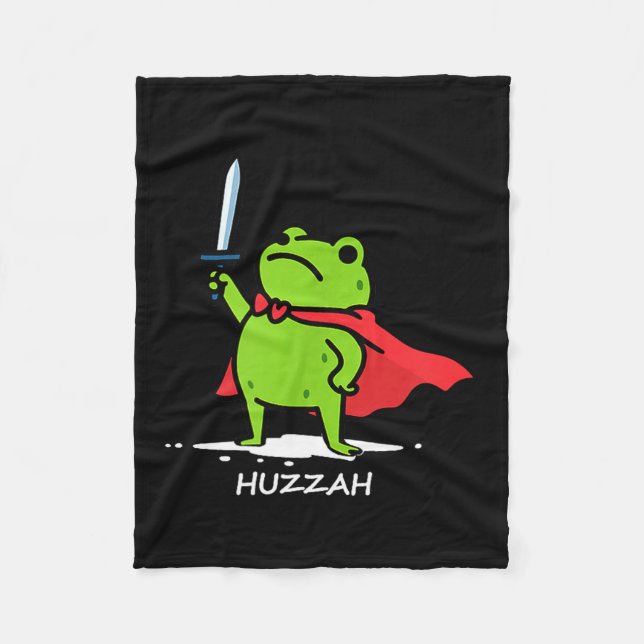 Couverture Polaire Retro Huzzah Frog Knight Funny Sword Meme Quote Me (Devant)