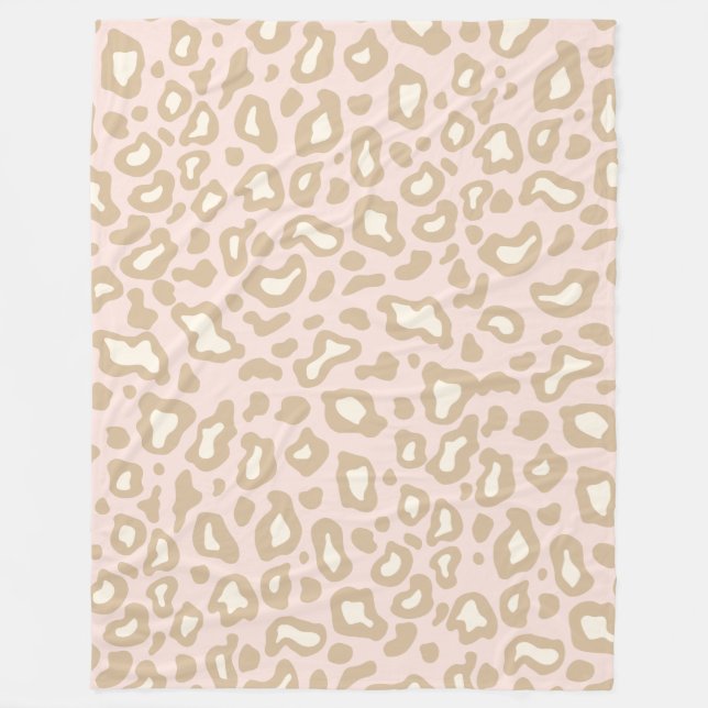 Couverture Polaire Retro Léopard Fleece Chambre Lit Blanche Cadeau (Devant)