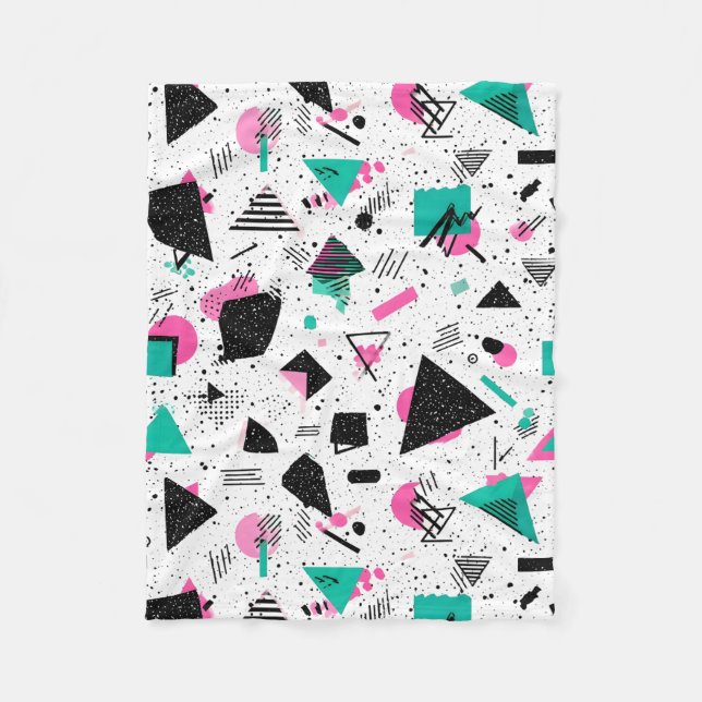 Couverture Polaire Retro Memphis Geometric Pattern (Devant)