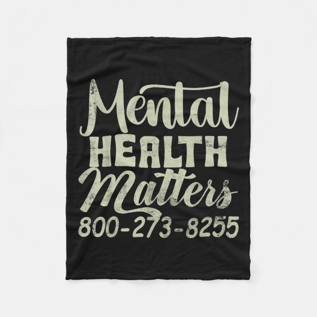 Couverture Polaire Retro Mental Health S 800-273-8255 - Mental Health (Devant)