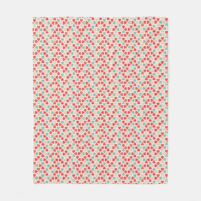 Couverture Polaire Rétro motif de Saint-Valentin (Devant)