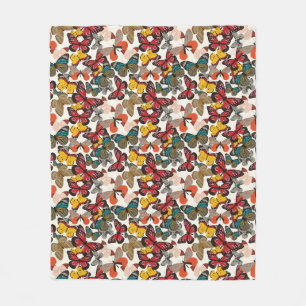 Couverture Polaire Rétro motif floral 2