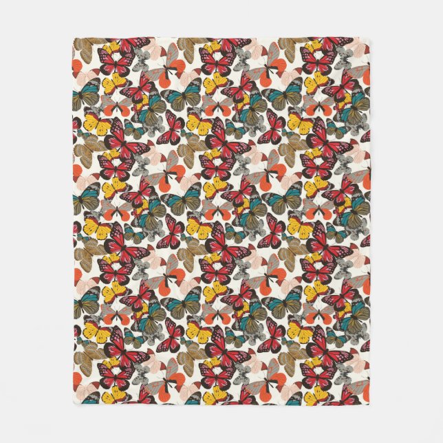 Couverture Polaire Rétro motif floral 2 (Devant)