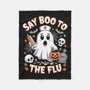 Couverture Polaire Retro Nurse Ghost Halloween Vaccine Dit Boo À