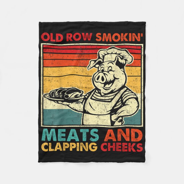 Couverture Polaire Retro Old Row Smoking Meats And Clapping Cheeks Fu (Devant)