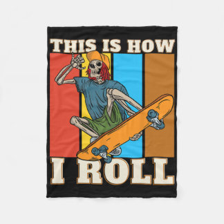 Couverture Polaire Retro Skeleton Skateboarding Shirt For Skaters Ska