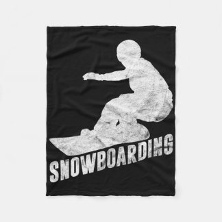 Couverture Polaire Retro Snowboard Cadeau Snowboard Silhouette Sno