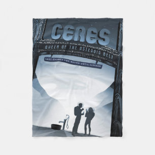Couverture Polaire Retro Space Travel Poster-Nwarf Planet Ceres.