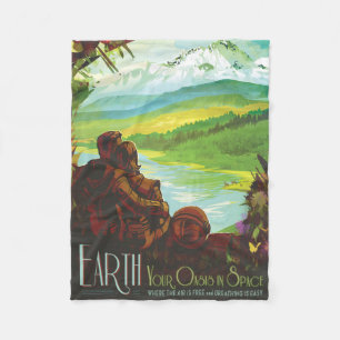 Couverture Polaire Retro Space Travel Poster-Une mission de science d