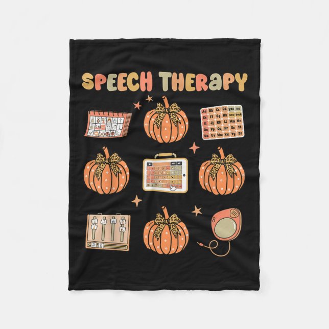 Couverture Polaire Retro Speech Therapy Slp Fall Pumpkin Speech Thera (Devant)