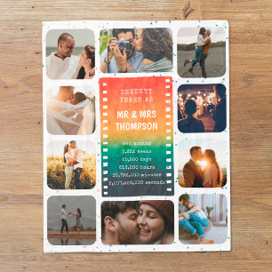 Couverture Polaire Retro Sunset Photo Mr et Mme 70th Anniversary