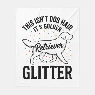 Couverture Polaire Rétro T-Shirt à Poils de Chien Pailleté Golden Ret