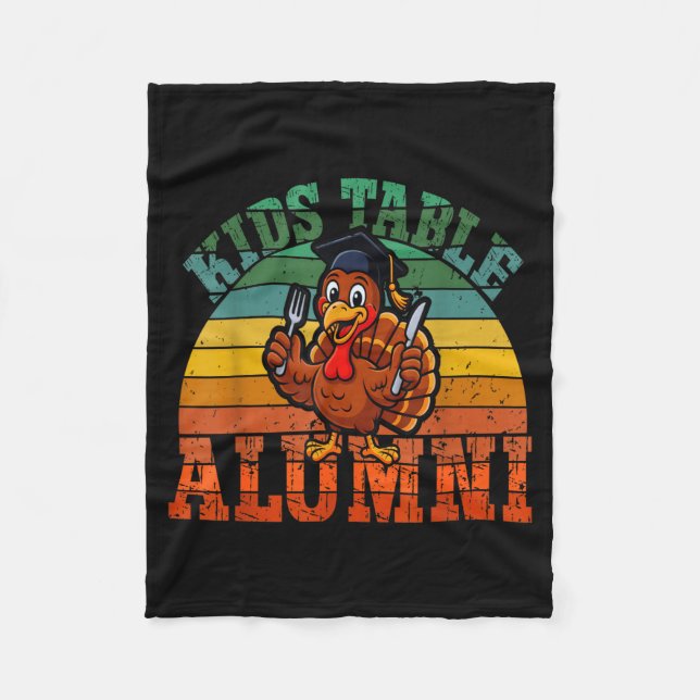 Couverture Polaire Retro Thanksgiving Turkey Graduate Kids Table Alum (Devant)