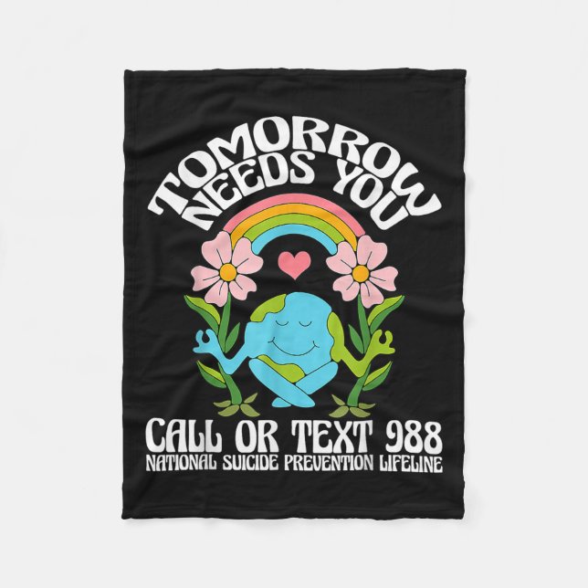Couverture Polaire Retro Tomorrow Needs You 988 Suicide Prevention Aw (Devant)