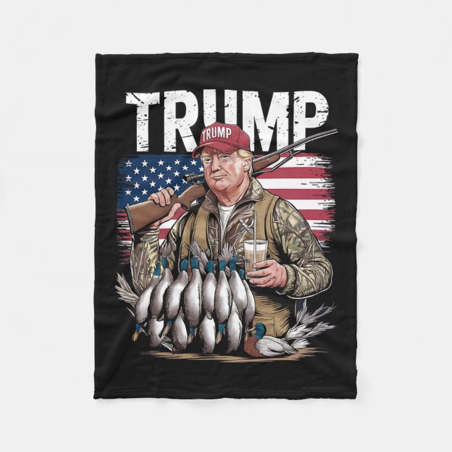 Couverture Polaire Retro Trump Chasse Canard Bonjour Chasse Saison No (Devant)