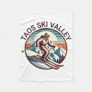 Couverture Polaire Retro Vintage Taos Ski Valley Nouveau-Mexique Ski