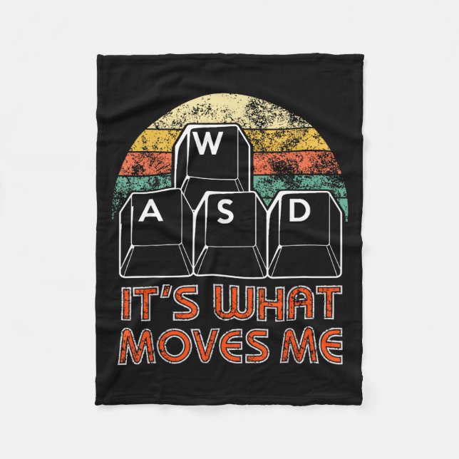 Couverture Polaire Retro Wasd Gaming Keys Funny Pc Gamer Design  (Devant)