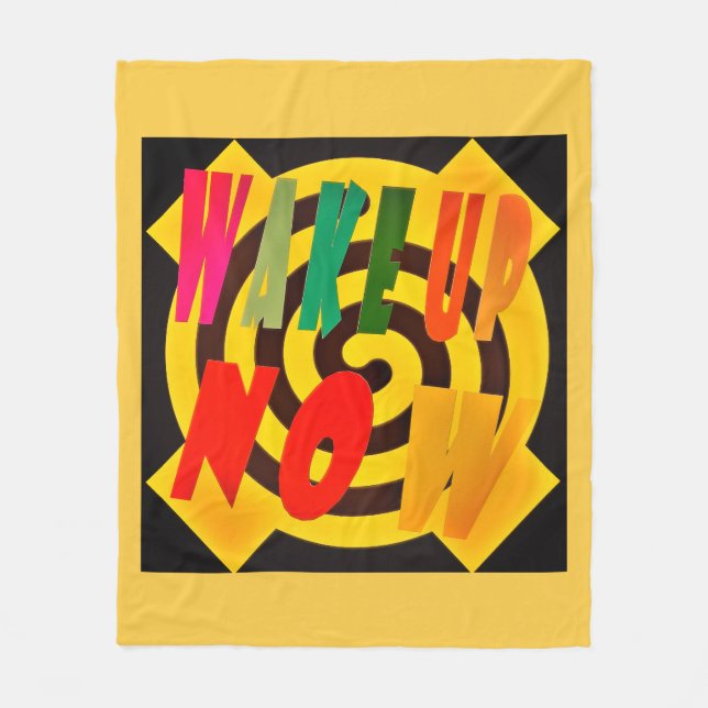 COUVERTURE POLAIRE RÉVEILLEZ-VOUS MAINTENANT DESIGN COULEUR SABLE AVE (Devant)