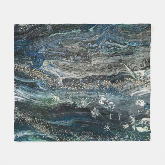 Couverture Polaire Rêves des 20 peintures abstraites de l'Océan gris  (Devant (Horizontal))