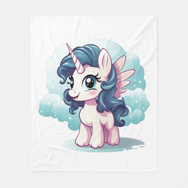 Couverture Polaire 🌈 "Rêves enchantés" Unicorn Fleece Blanket 🦄 (Devant)