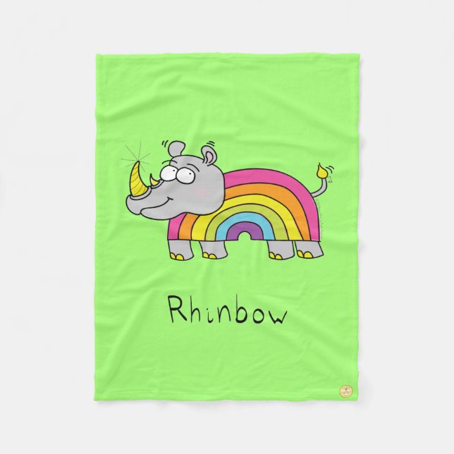 Couverture Polaire Rhinbow Rhino Rainbow Fleece Blanche verte (Devant)