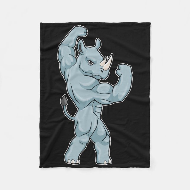 Couverture Polaire Rhino Bodybuilder Bodybuilding Sports  (Devant)