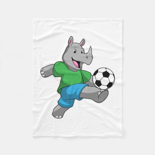 Couverture Polaire Rhino comme joueur de football avec Soccer (Devant)