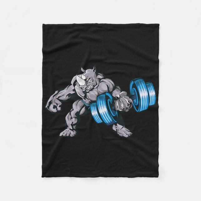 Couverture Polaire Rhino Lifting Weights Bodybuilding Beast Gym Fitne (Devant)