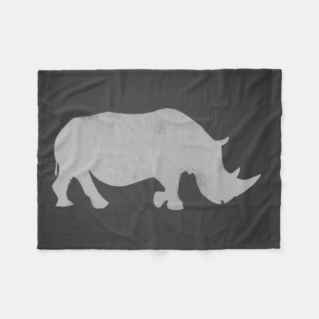 Couverture Polaire Rhinocéros de craie (Devant (Horizontal))