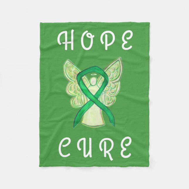 Couverture Polaire Ribbon Ange de sensibilisation au cancer surrénal  (Devant)