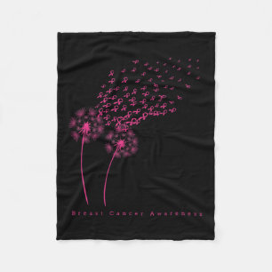 Couverture Polaire Ribbon Dandelion Foi Espoir Amour Cancer du sein