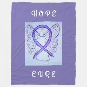 Couverture Polaire Ribbon Hope Angel Chemo Blanche